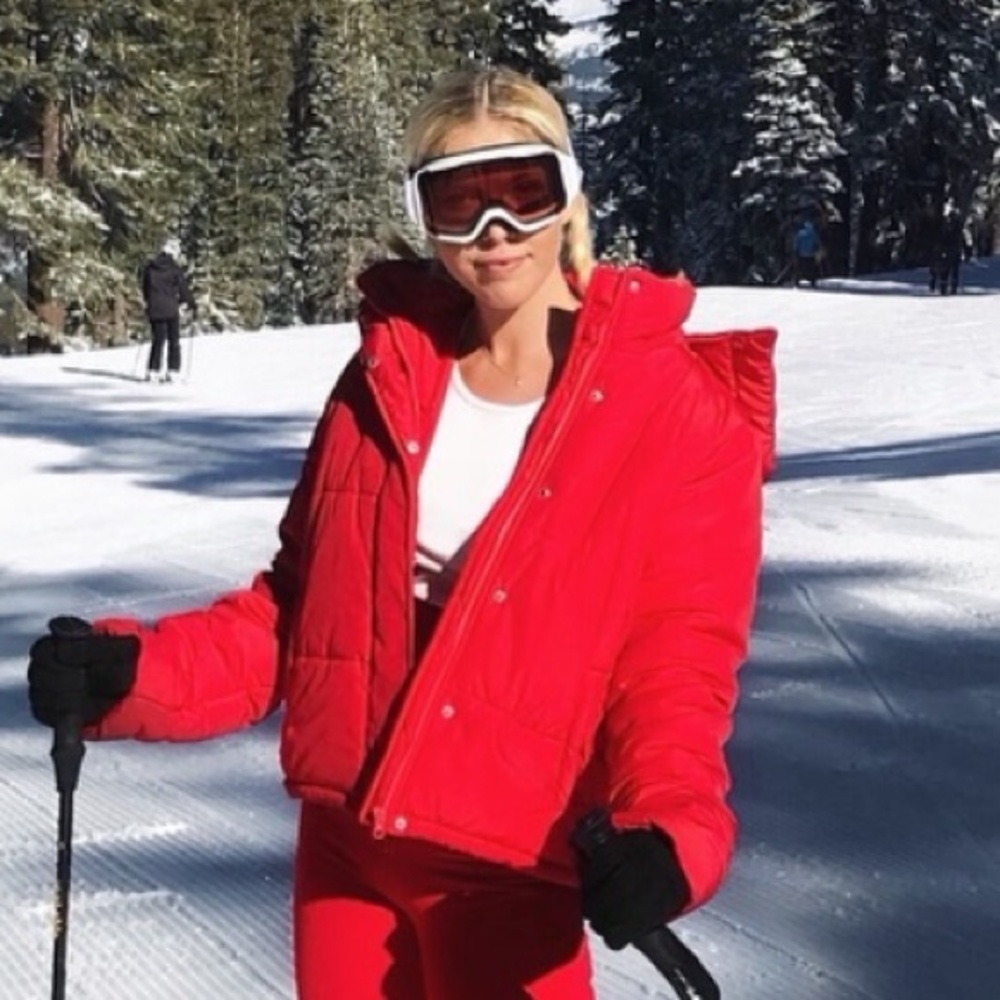 Red Puffer Coat with attachable hood